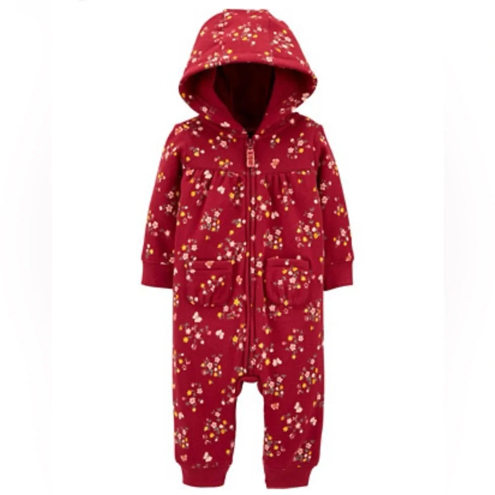 Carter's Floral Fleece Jumpsuit | 6 Months